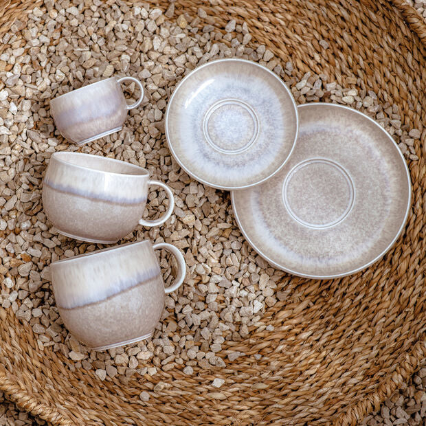 Villeroy & Boch Perlemor Sand Kaffeetasse – 0,29 l, Porzellan, 6 Stück