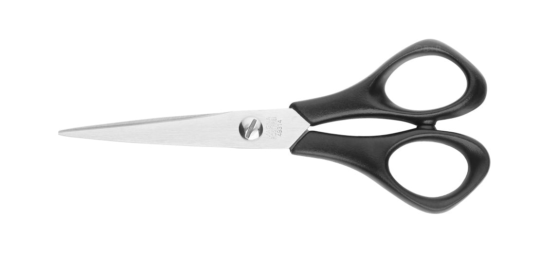 Lerche Universalschere – 14,0 cm, Edelstahl, für Rechtshänder, spitz, Kunststoff, schwarz