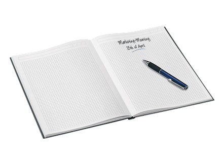 Leitz Notizbuch, A5, kariert, Fadenheftung, Karton, 160 Seiten, 90 g/m² – schwarz