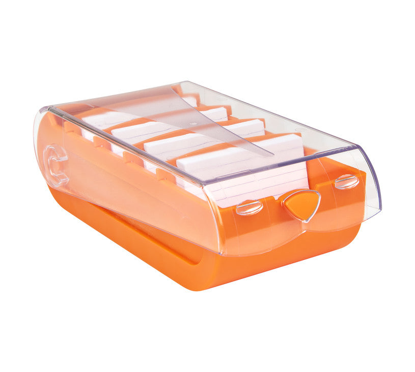 Biella Karteikasten Bunny – für A8 quer – mit Deckel, orange