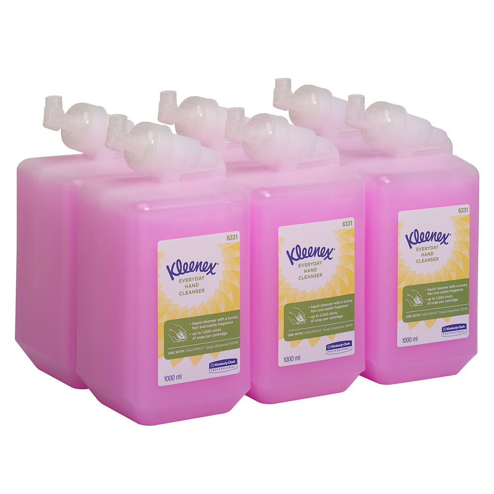 Kleenex Flüssigseife für die Hände – Aloe Vera – Flasche – 6 × 1 l – Pink