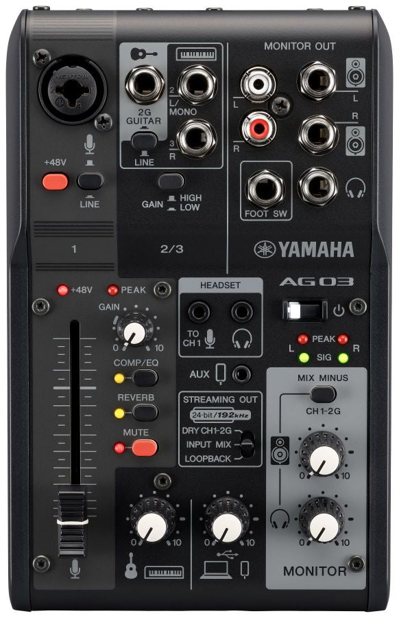 Yamaha AG03 MK2 Black – 3 Kanäle, USB