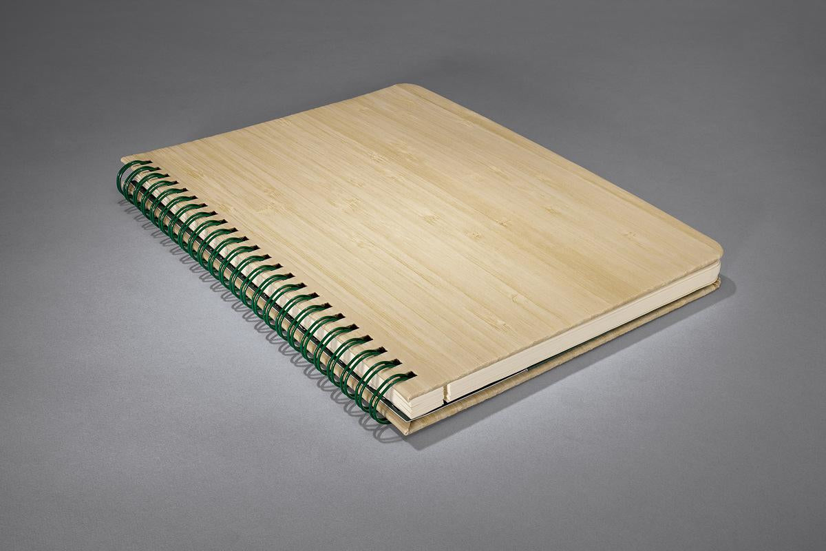 Sigel Collegeblock – A5 – perforiert, 2-fach gelocht, Einstecktasche, abgerundete Kanten, Bambus, FSC
