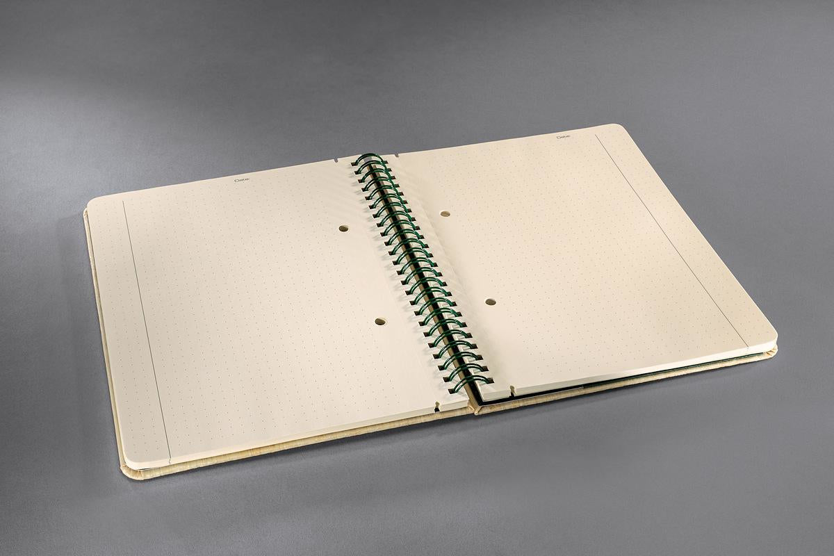 Sigel Collegeblock – A5 – perforiert, 2-fach gelocht, Einstecktasche, abgerundete Kanten, Bambus, FSC