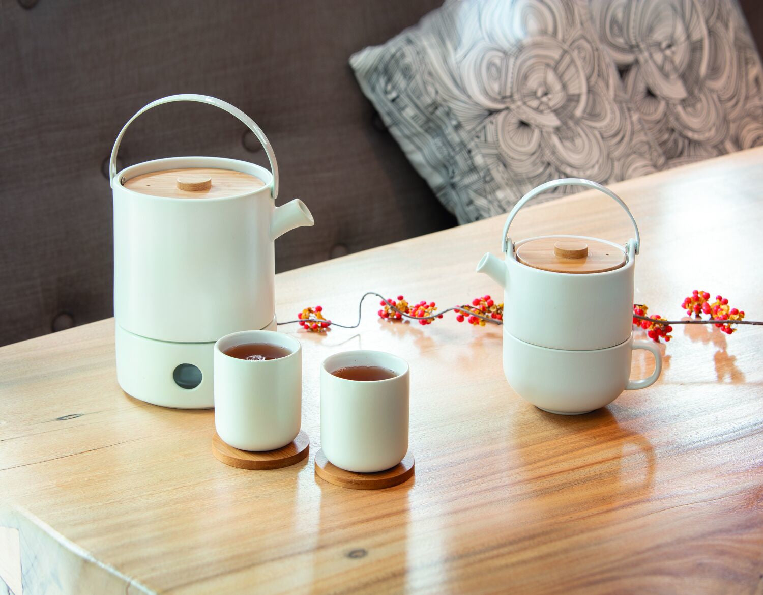 Bredemeijer Teetasse Umea – 4er Set, 200 ml, Ø 7,9 cm, H 8,9 cm, Keramik, Weiss