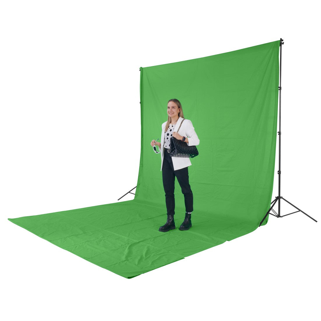 Hama Fotohintergrund Stoff 2,95 × 6 m – Baumwolle, Grün, nicht reflektierend