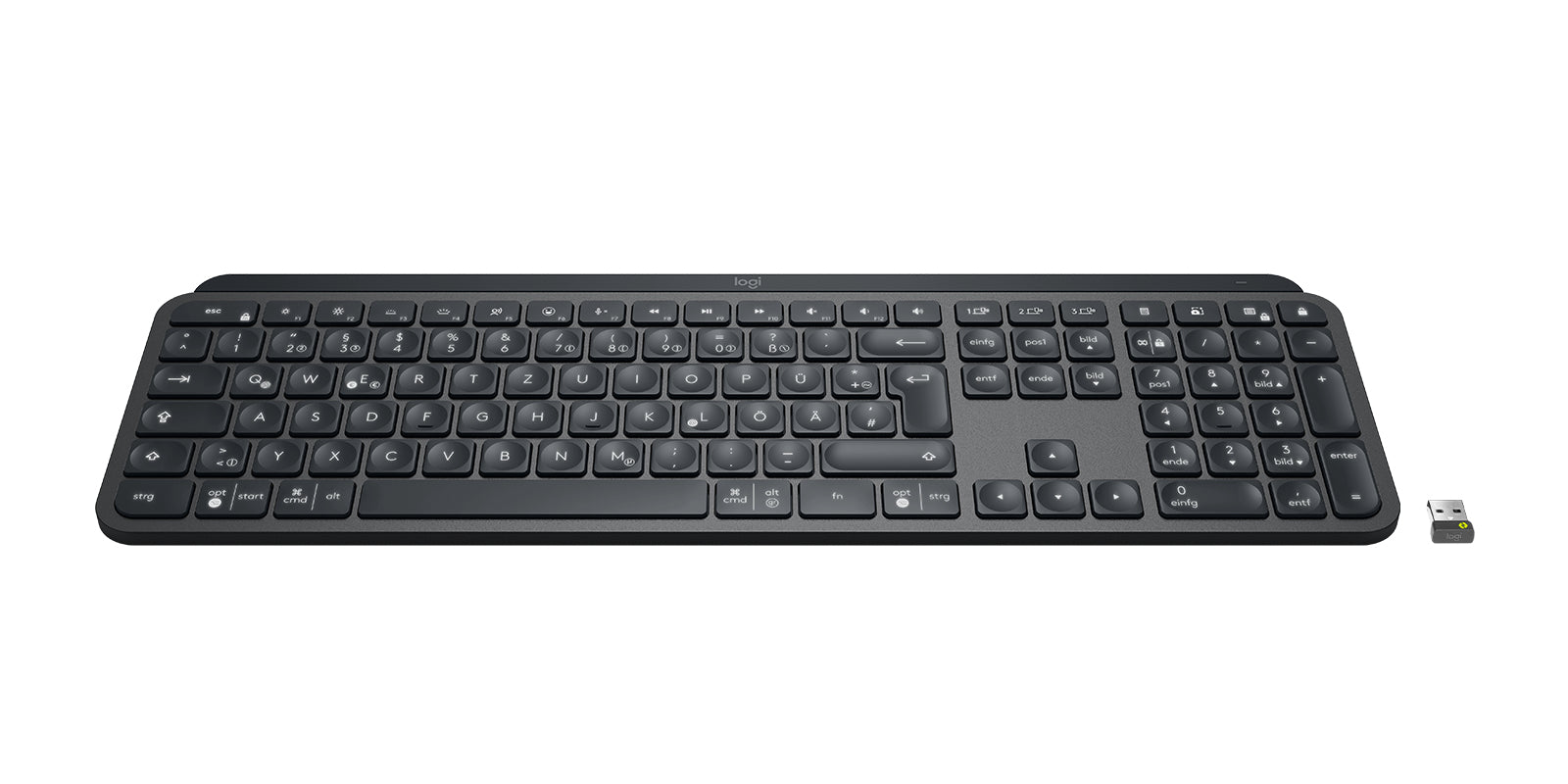Logitech MX Keys for Business – Tastatur – Bluetooth & 2,4 GHz (Logi Bolt) – QWERTZ (DE) – Graphit