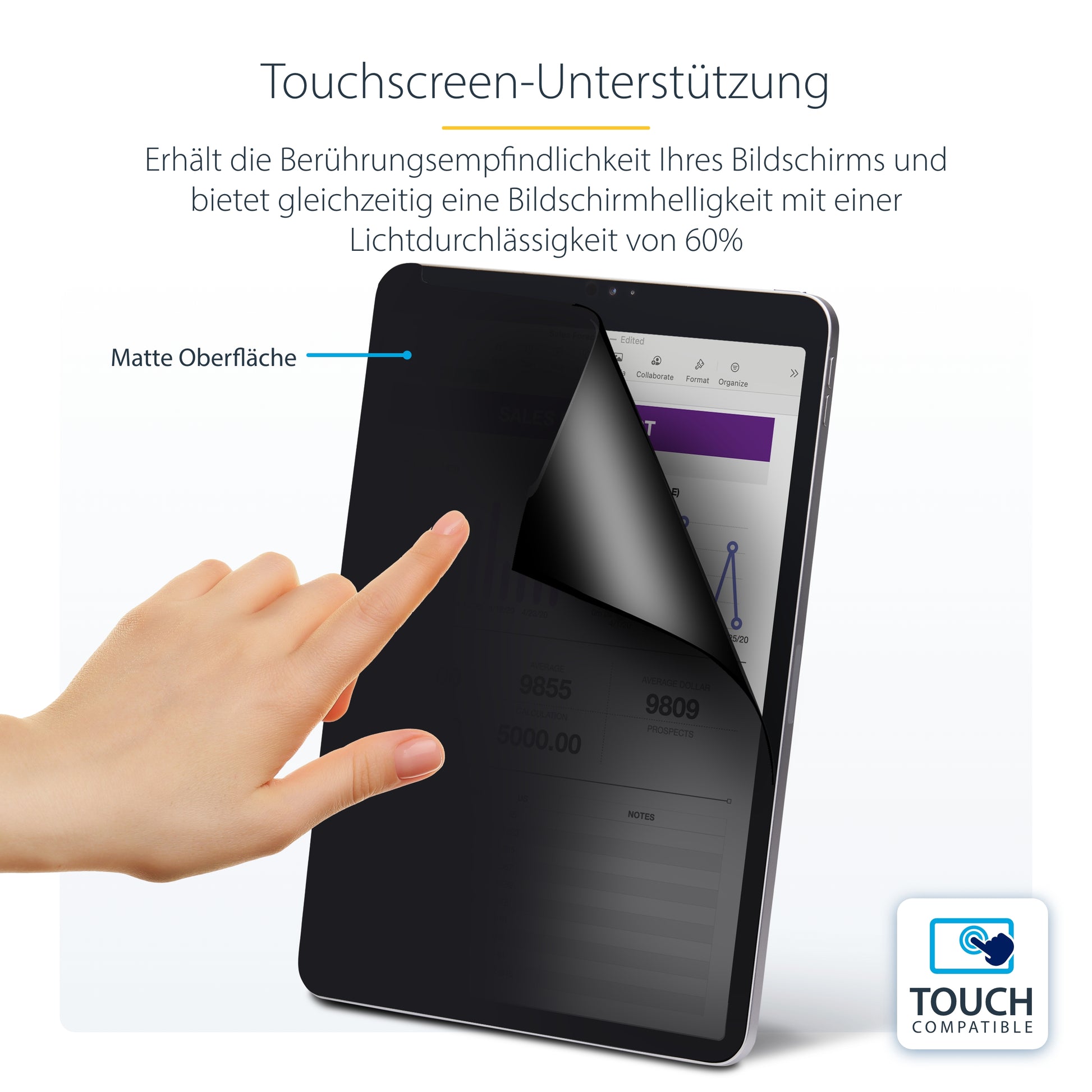 StarTech.com 129IP-PRIVACY-SCREEN Privacy-Schutzfolie – für iPad Pro 12,9"