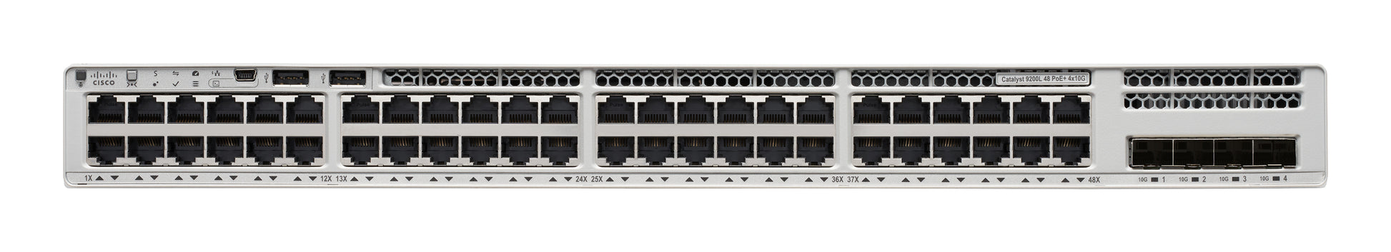 Cisco Catalyst 9200L – Managed Switch – 48×GbE, 4×SFP+, L3, PoE+ 370 W, 1U