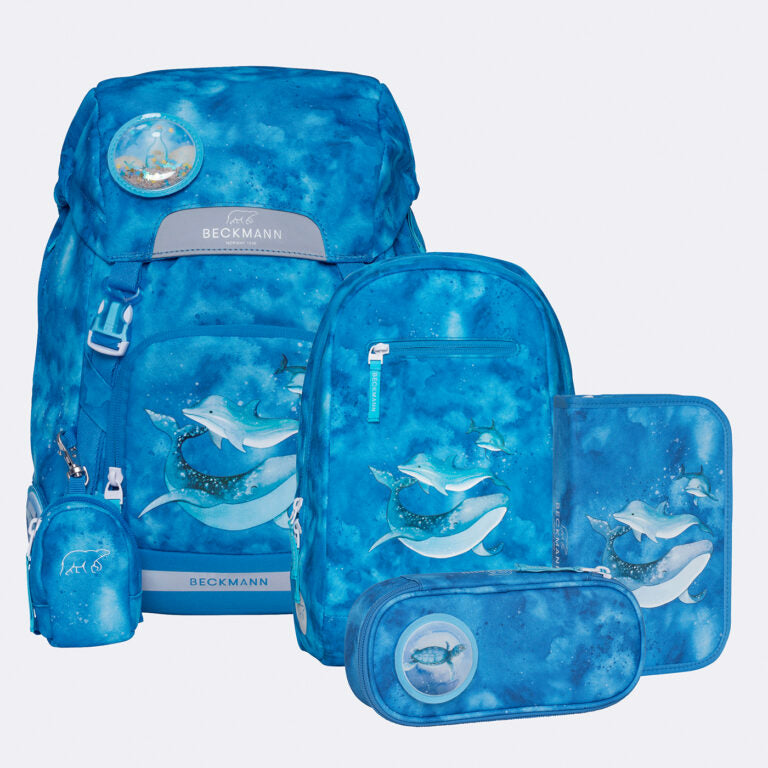 Beckmann Classic – Schulrucksack-Set 6-teilig, Ocean, 22 l, 24×37×25 cm