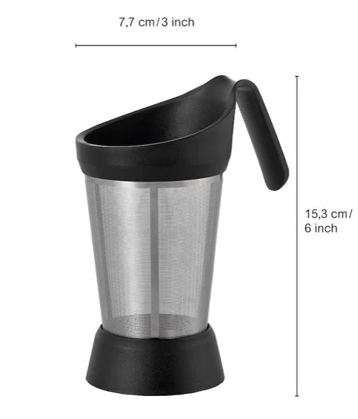 AdHoc GRANTEA – Teesieb Ø 7,7 × 15 cm, Edelstahl/Kunststoff
