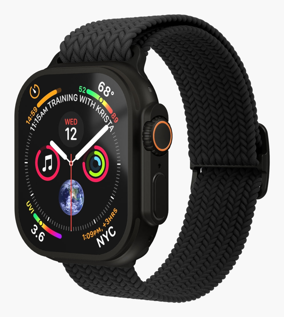 Vonmählen Woven Loop – Armband – für Apple Watch 40 mm, 41 mm, 42 mm, All Black, One Size, Nylon