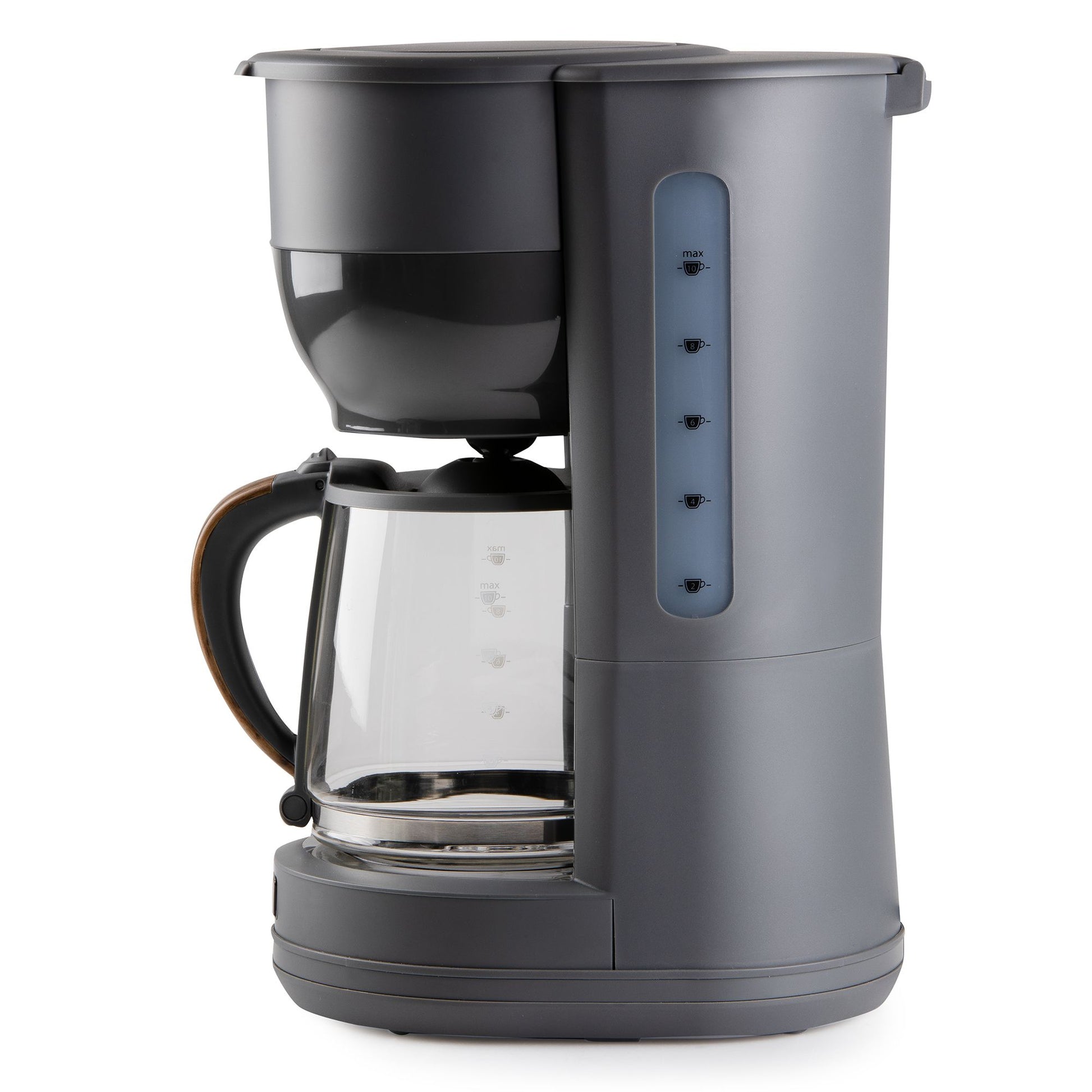 Domo DO754K Filterkaffeemaschine – 10 Tassen, 1,25 l, Melitta Filtertüten 1x4, Grau