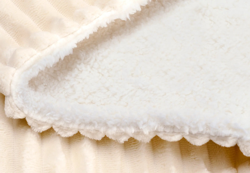 Terraillon KOOMY Wohndecke – Polyester, Baumwolle, Creme – 130 × 180 cm