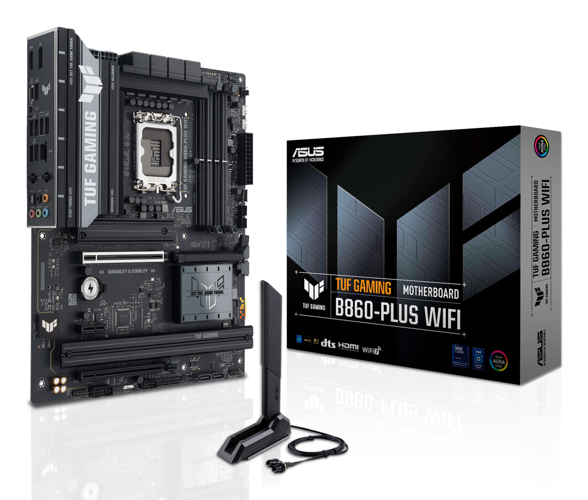ASUS TUF GAMING B860-PLUS WIFI – Mainboard – LGA 1851, Intel B860, ATX, 4×DDR5 (max. 256 GB)