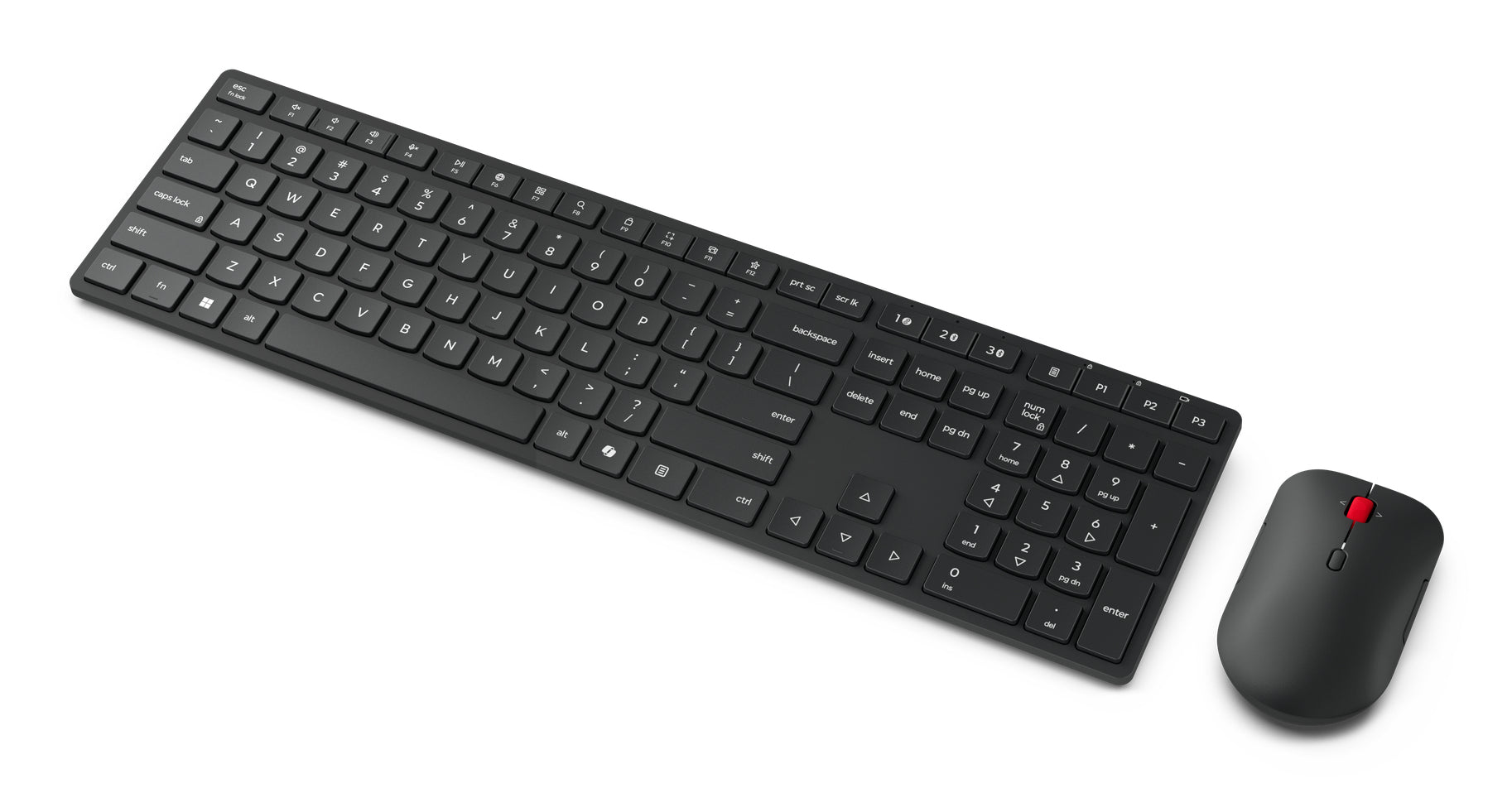 Lenovo Tastatur- und Maus-Set – Bluetooth & 2,4 GHz (USB-A Empfänger) – Schwarz