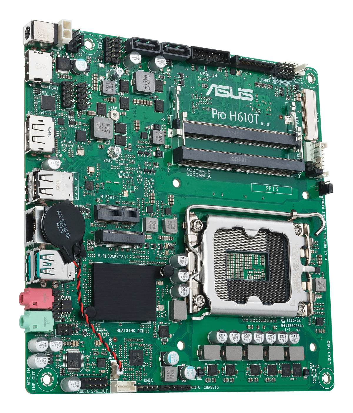 ASUS PRO H610T-CSM – Mainboard – LGA 1700, Intel H610, mini ITX, DDR5
