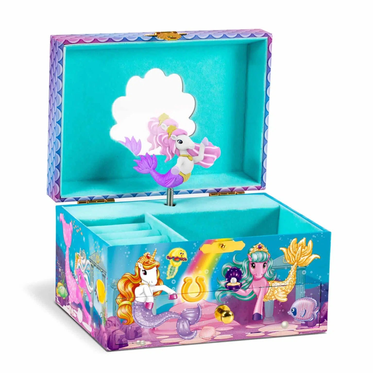 CRAZE Galupy Mermaid Aufbewahrungsbox – türkis – mit Spieluhr, für Kinder