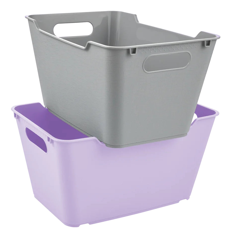 keeeper Aufbewahrungsbox 6 l ohne Deckel – Kunststoff – Violett – stapelbar, mit Griff – 190 × 295 × 150 mm