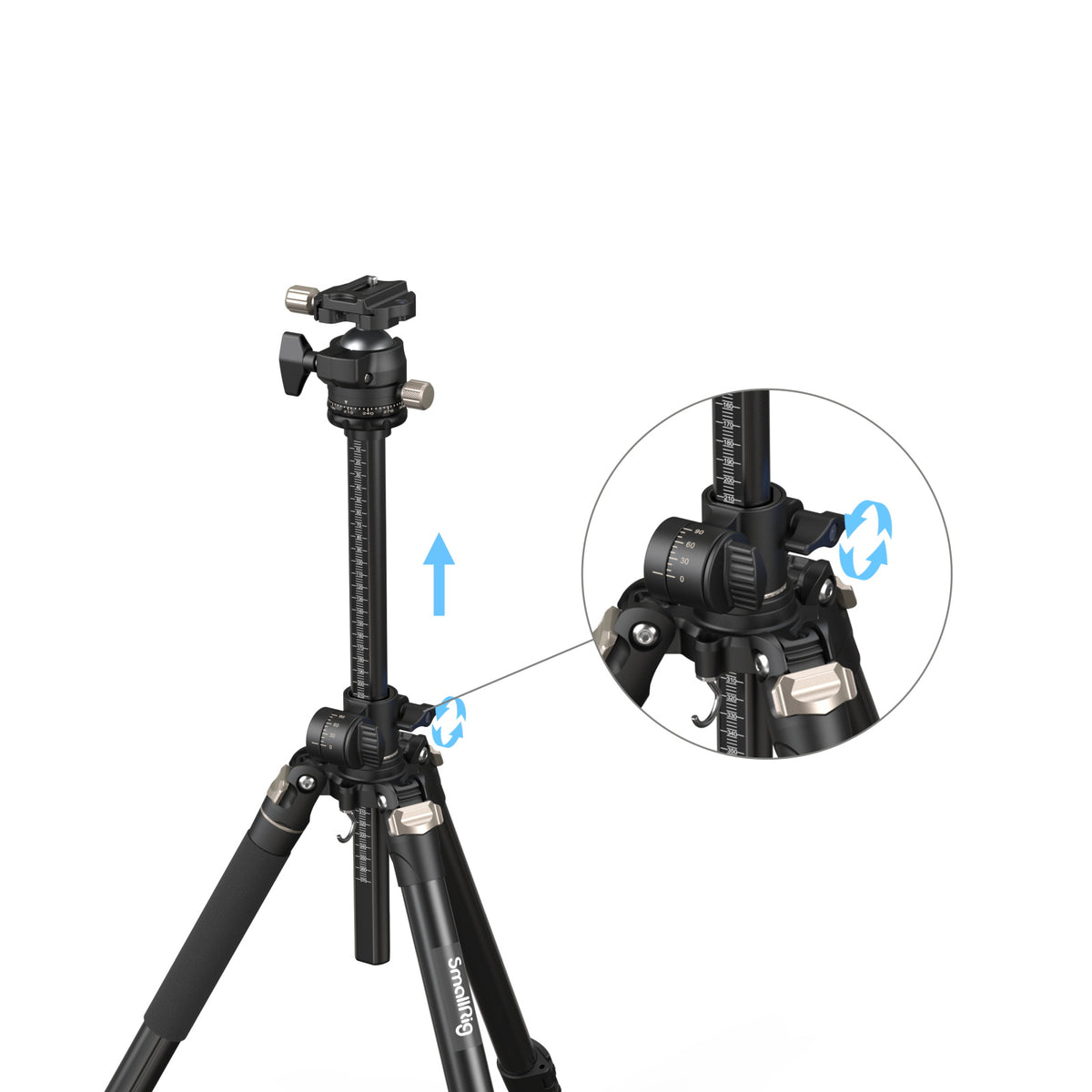 SmallRig 4288 Dreibeinstativ – bis 185 cm, Traglast 15 kg, 1/4" Gewinde – Schwarz