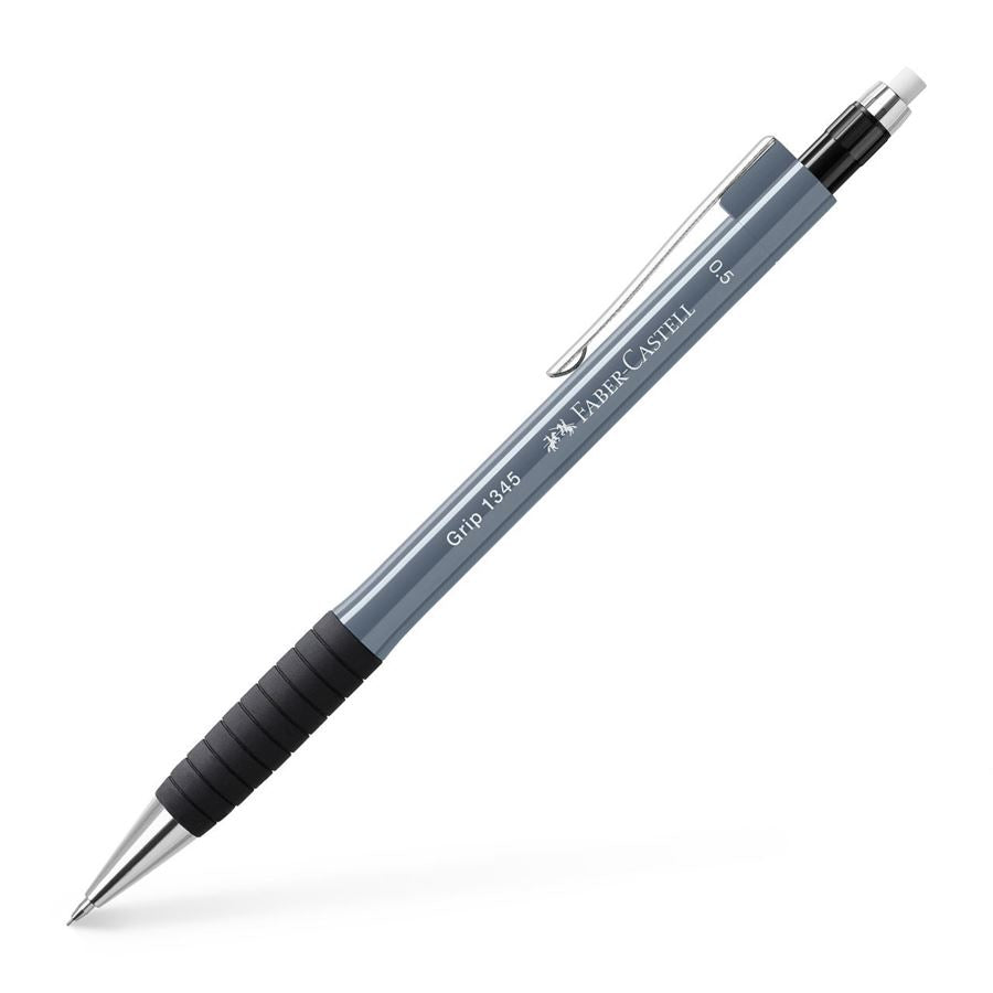 Faber-Castell Grip 1345 Druckbleistift – 0,5 mm – Grau – Anti-Minenbruch – 1er-Pack