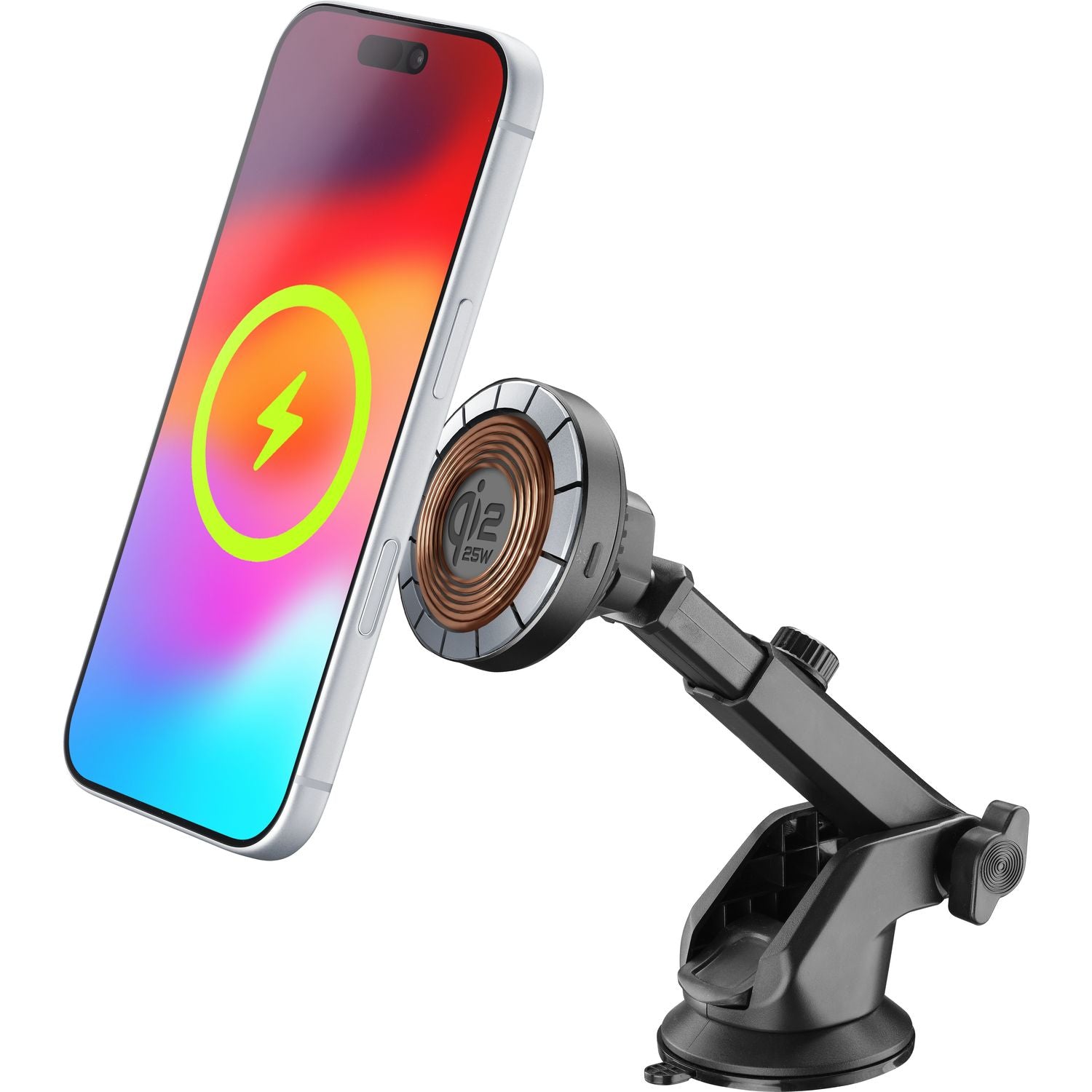 Cellularline Freeze Mag Qi2.2 – Auto-Ladehalterung – Qi2 25 W – für Smartphones mit kabellosem Laden – Schwarz