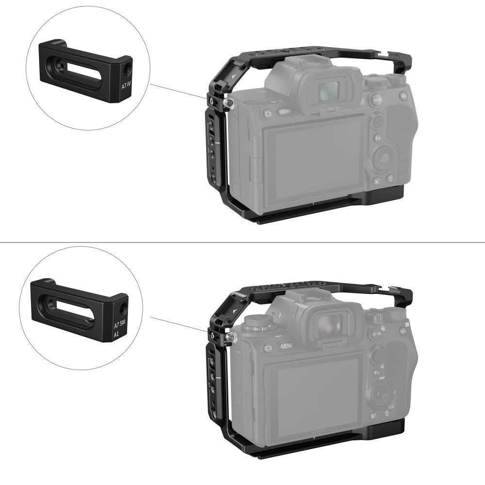 SmallRig 3668B Cage-Kit – Aluminium, 170 × 176,5 × 135 mm – für Sony A7R V, A7 IV, A7S III – Schwarz