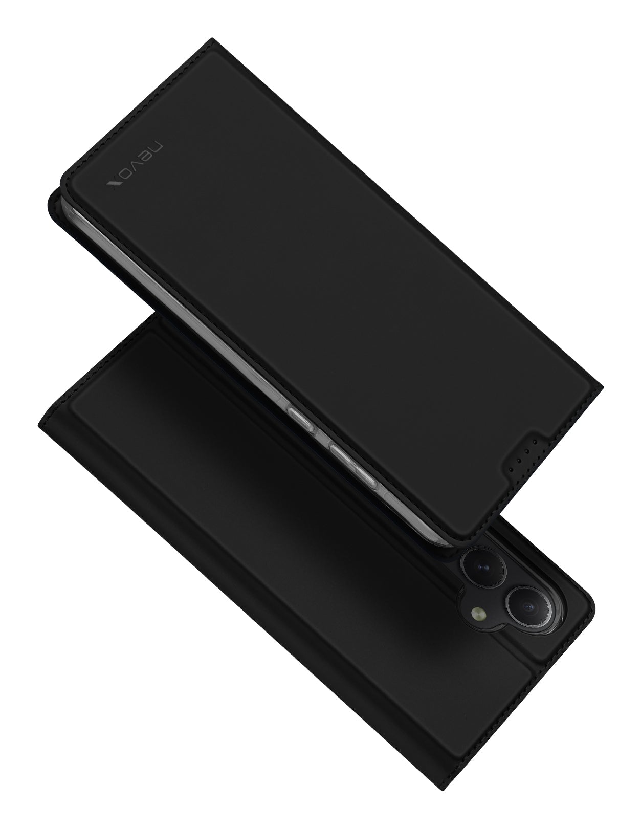 Nevox – Booklet-Hülle Vario Serie – für Samsung Galaxy A56/A36 – schwarz – mit Kartenfach, Magnetverschluss