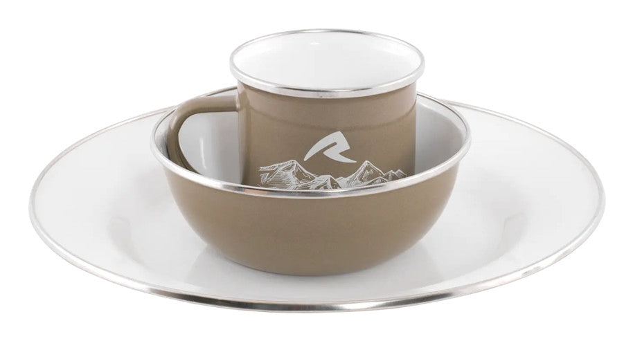 Robens Geschirr-Set Tongass Single Emaille – 350 ml, 26,5 × 40,6 × 8,9 cm, Emaille