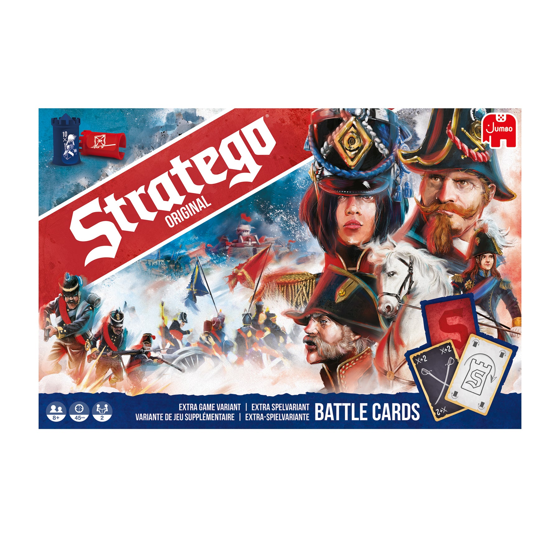Jumbo Stratego Original – Strategiespiel, 2 Spieler, ab 8 Jahren, 45 Min., DE/NL/EN/FR