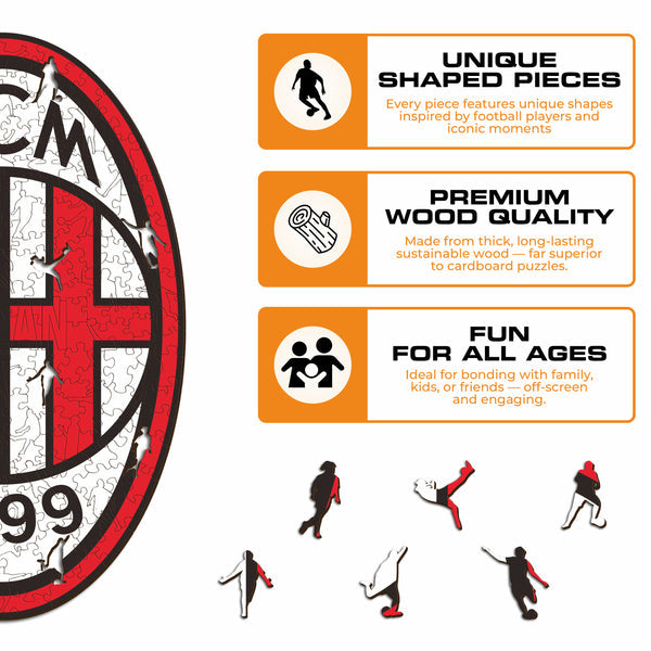 Iconic Puzzles Puzzle AC Milan Logo – 150 Teile – 19 × 30 cm – ab 10 J.