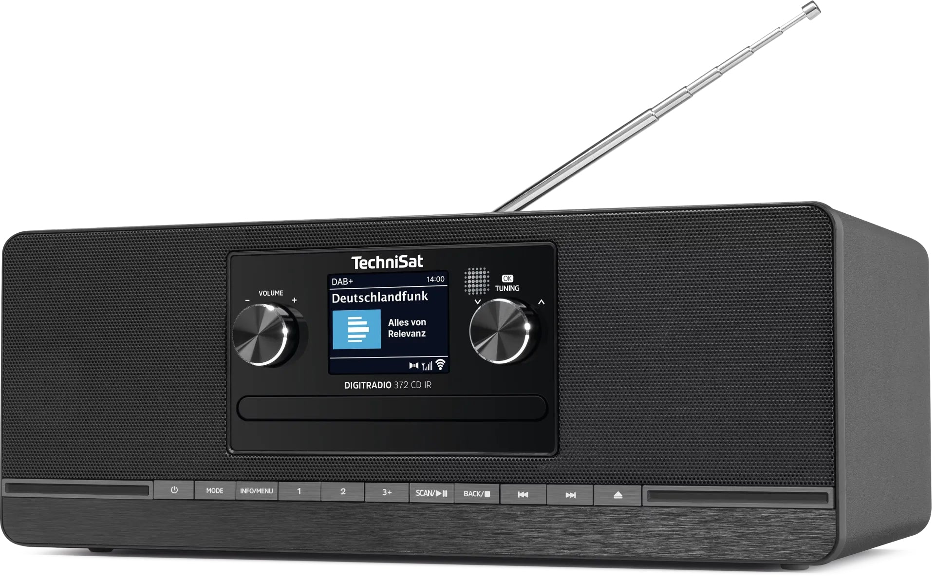TechniSat DigitRadio 372 CD IR – Internetradio, DAB+/UKW, CD, Bluetooth, WLAN – Schwarz
