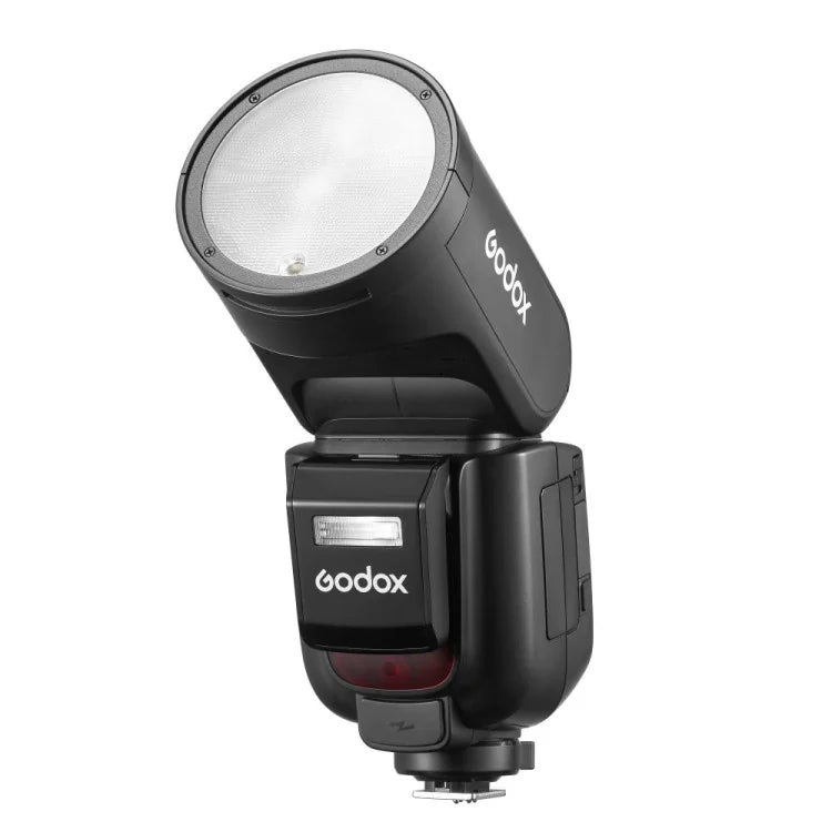 Godox V1 Pro Fujifilm TTL Aufsteckblitz – Akku 2980 mAh, ca. 500 Blitze, Blitzfolgezeit 1,5 s – für Fujifilm