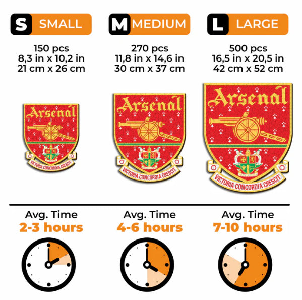 Iconic Puzzles Arsenal FC Retro Logo – Logikspiel, 1 Spieler, ab 10 Jahren, mehrsprachig
