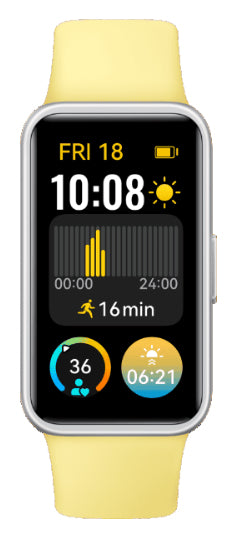 Huawei Band 9 – Polymer Gelb, Sport Band Schwarz, 50 m, für Android, iOS