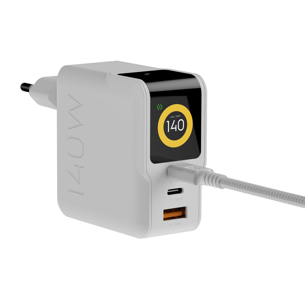 Xtorm NextGen XECNG1400 USB-Ladegerät 140 W – USB-C×2, USB-A×1 – PD, QC 3.0, GaN – Weiss