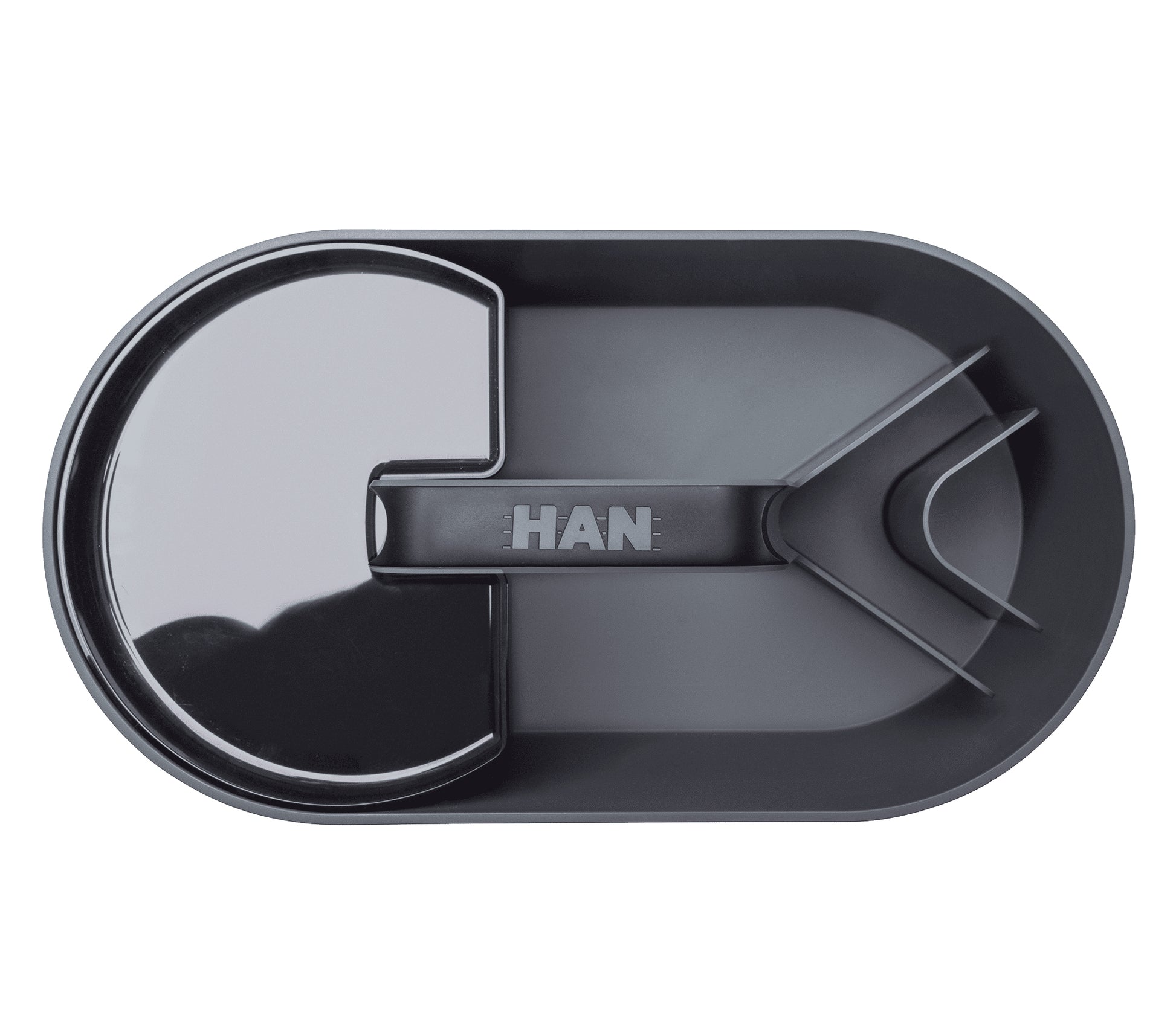 HAN Werkzeugkasten LOFT 1200-12 Aufbewahrungsbox – mit Trennelement, grau/transparent, ABS, B 340 × H 188 × T 187 mm