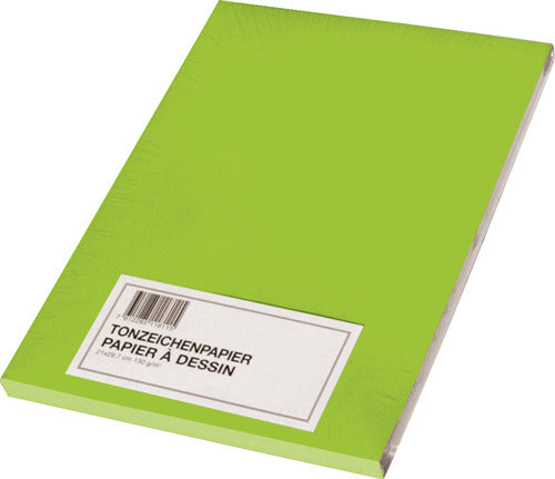 Papyrus Tonzeichenpapier – A4, apfelgrün, 130 g/m² – 100 Blatt