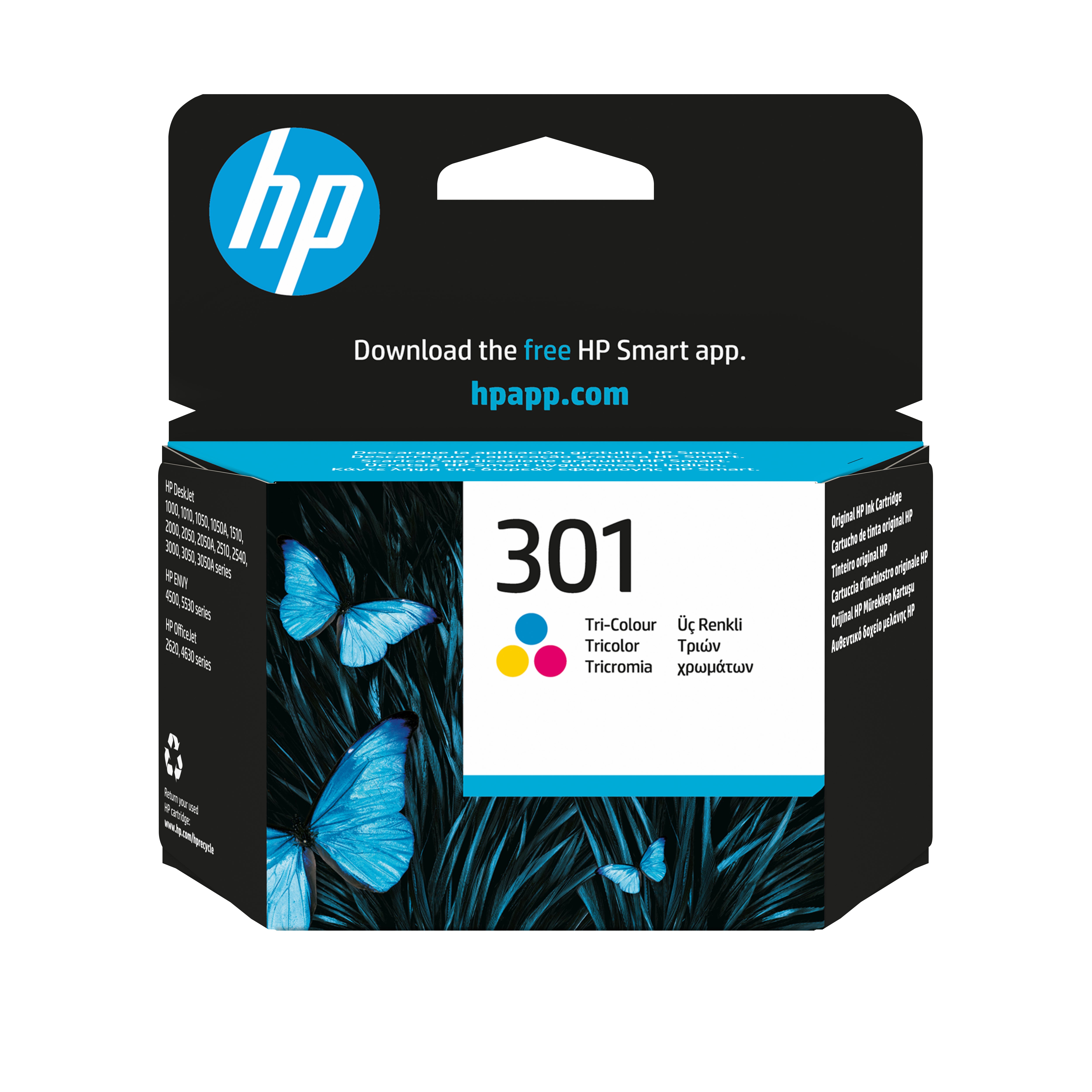 HP 301 Dreifarbig Tintenpatrone (Original) – 150 Seiten – für HP DeskJet 2540 – CH562EE