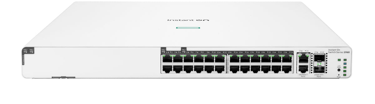 HPE Aruba 1960 JL807A – Managed Switch – 24×GbE, 2×SFP+, L2+, PoE+ 370 W, 1U