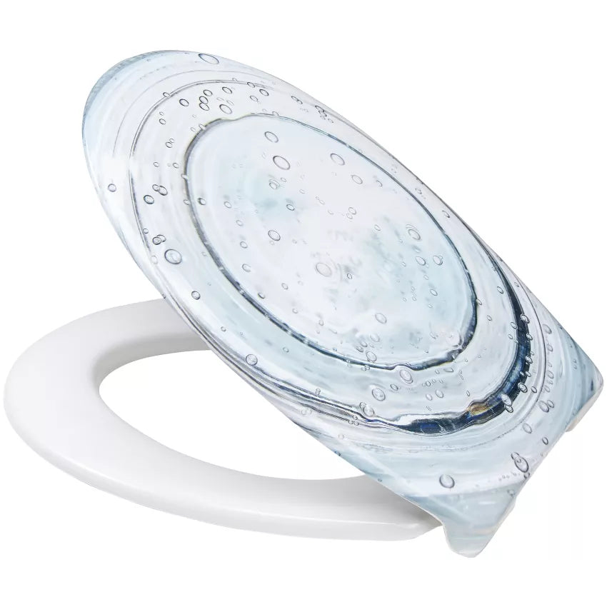 Diaqua Laval – WC-Sitz – Duroplast, Hellblau, Verlängert, mit Deckel, 38 × 44,5 cm