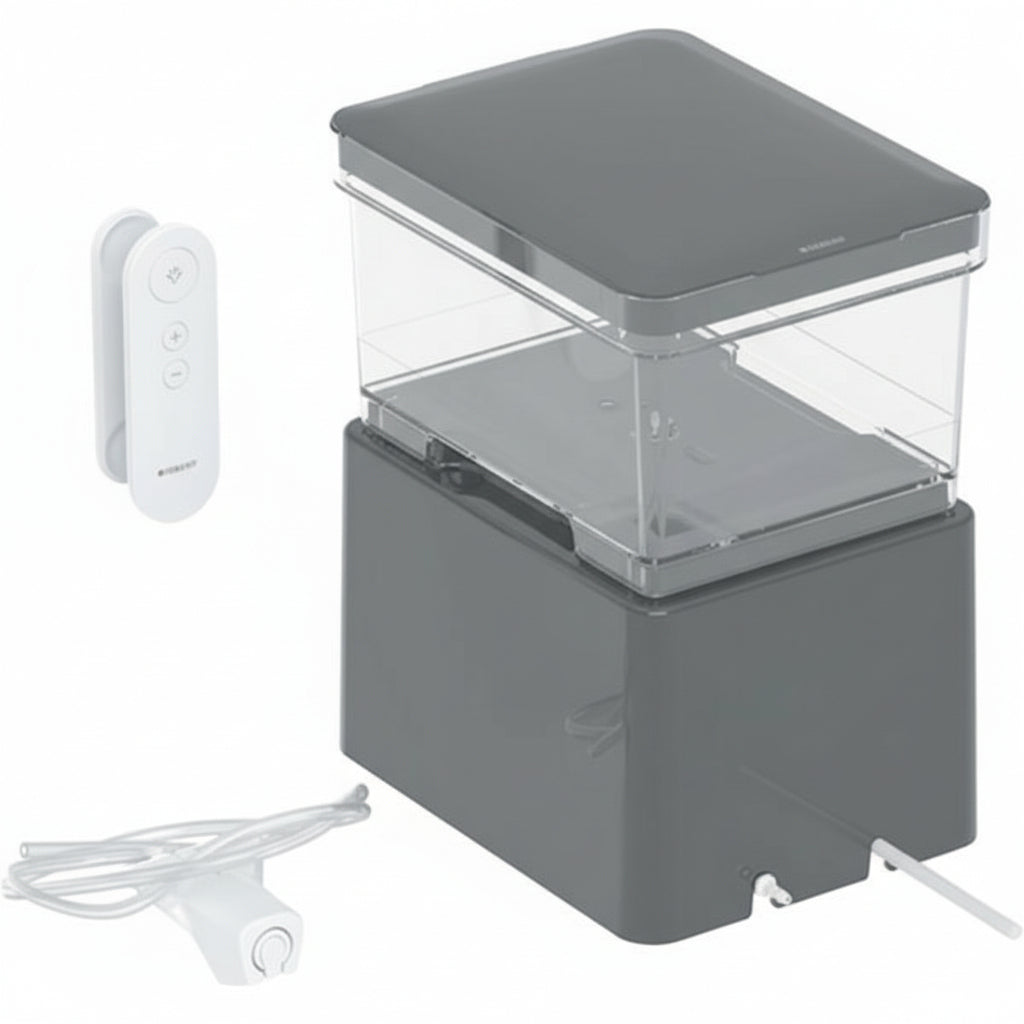 Geberit WC-Beistellgerät – Kunststoff, schwarz, 26 × 18 × 30 cm