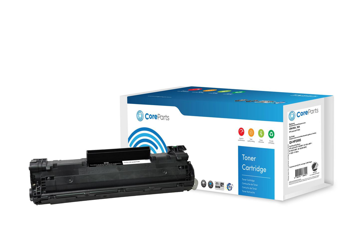 CoreParts 36A (CB436A) Schwarzer Toner – Kompatibel – 2'000 Seiten – für HP LaserJet P1505