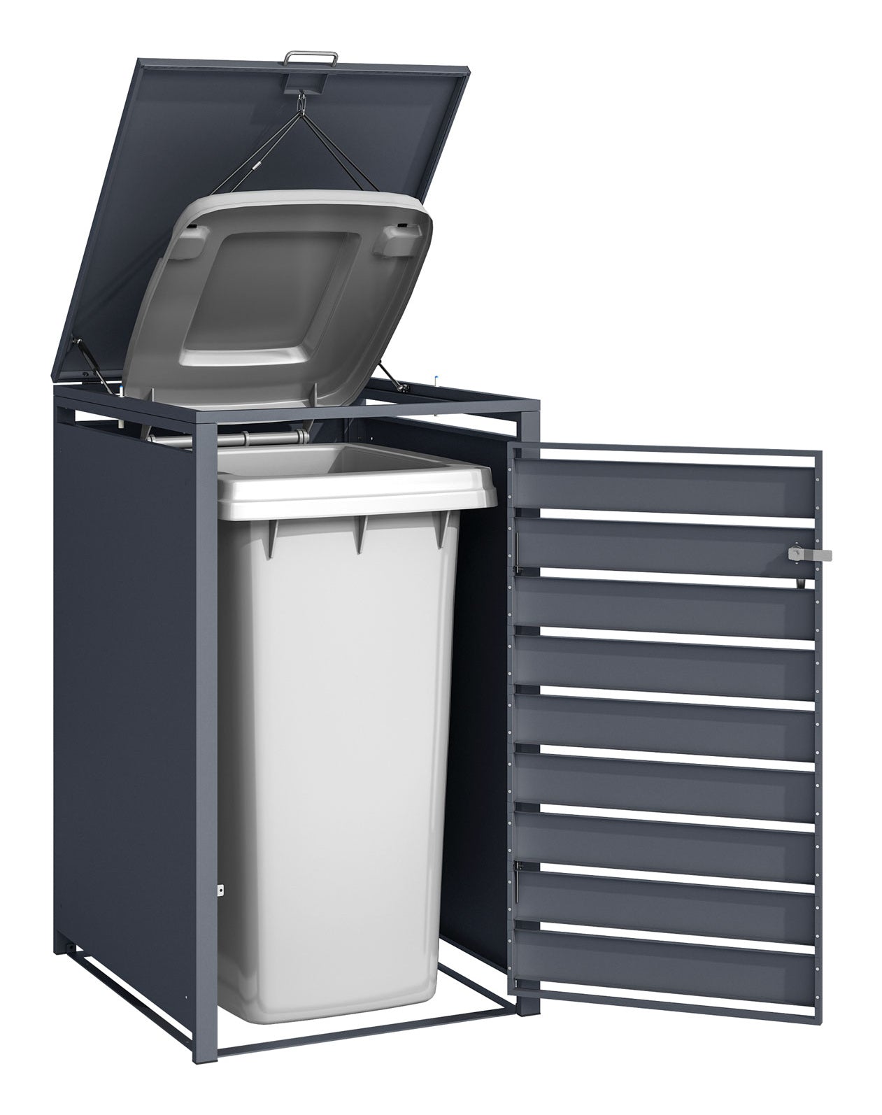 Phoenix Safe Co. Müllcontainer GB1168AWK – Stahl, rechteckig – anthrazit/Eichenholzoptik – mit Deckel