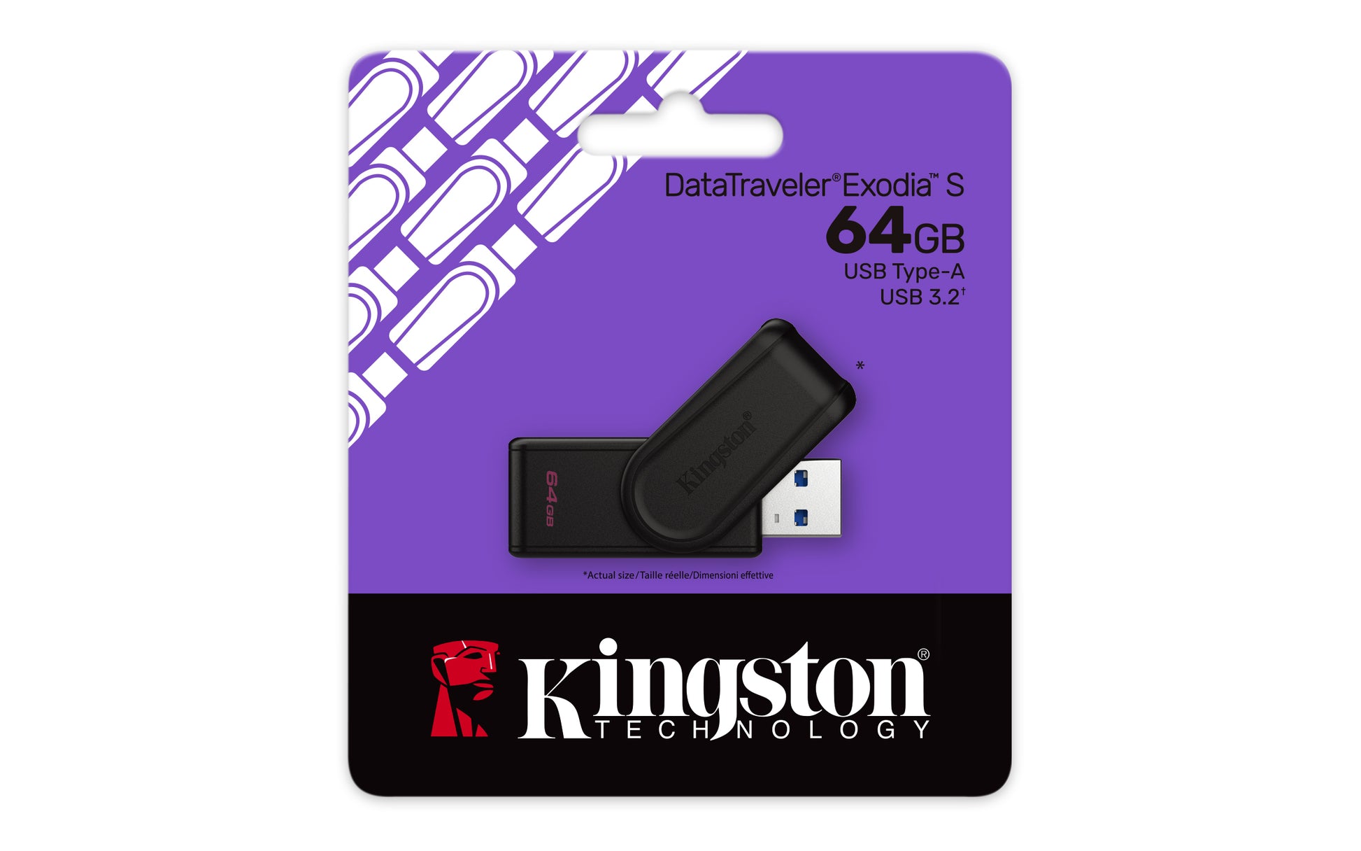 Kingston Technology Kingston DT Exodia S USB-Stick – 64 GB, USB 3.2 Gen 1, Schwarz