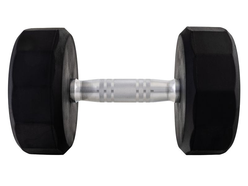 KOOR Kurzhantel – 14 kg – 17,5 × 17,5 × 29 cm – Gummi, schwarz