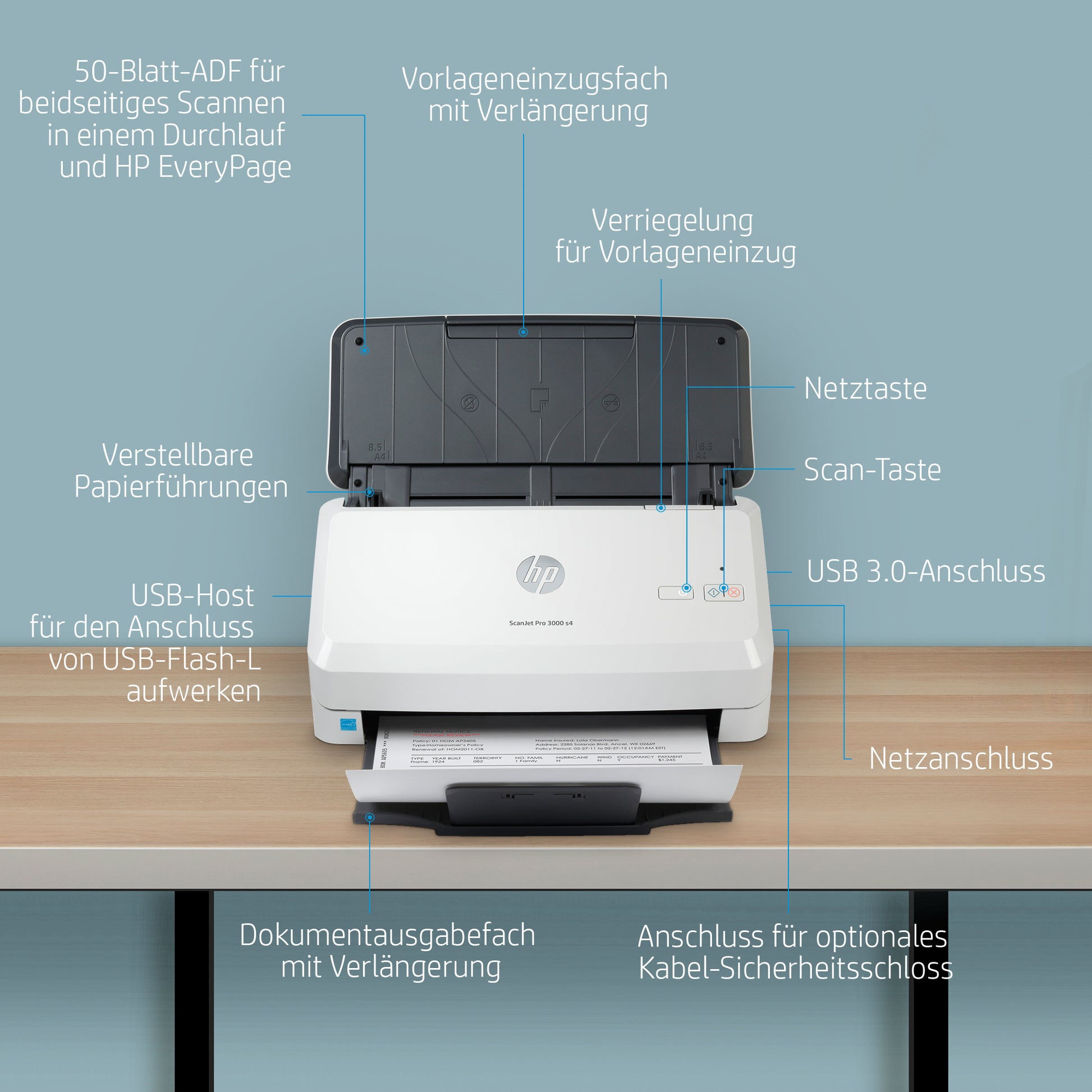 HP ScanJet Pro 3000 S4 – Dokumentenscanner