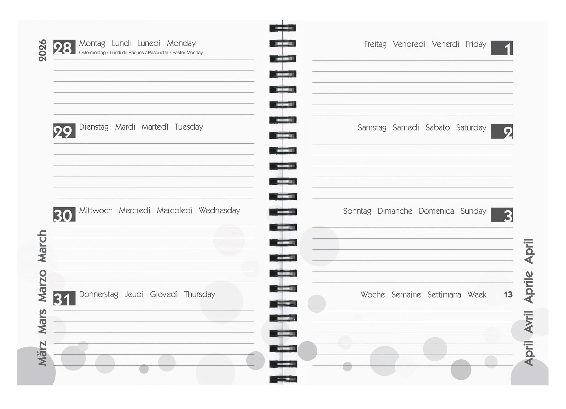 Biella mydiary Schüleragenda – 1 Woche/2 Seiten, Spiralbindung, A5, Aug–Jul, City, FSC