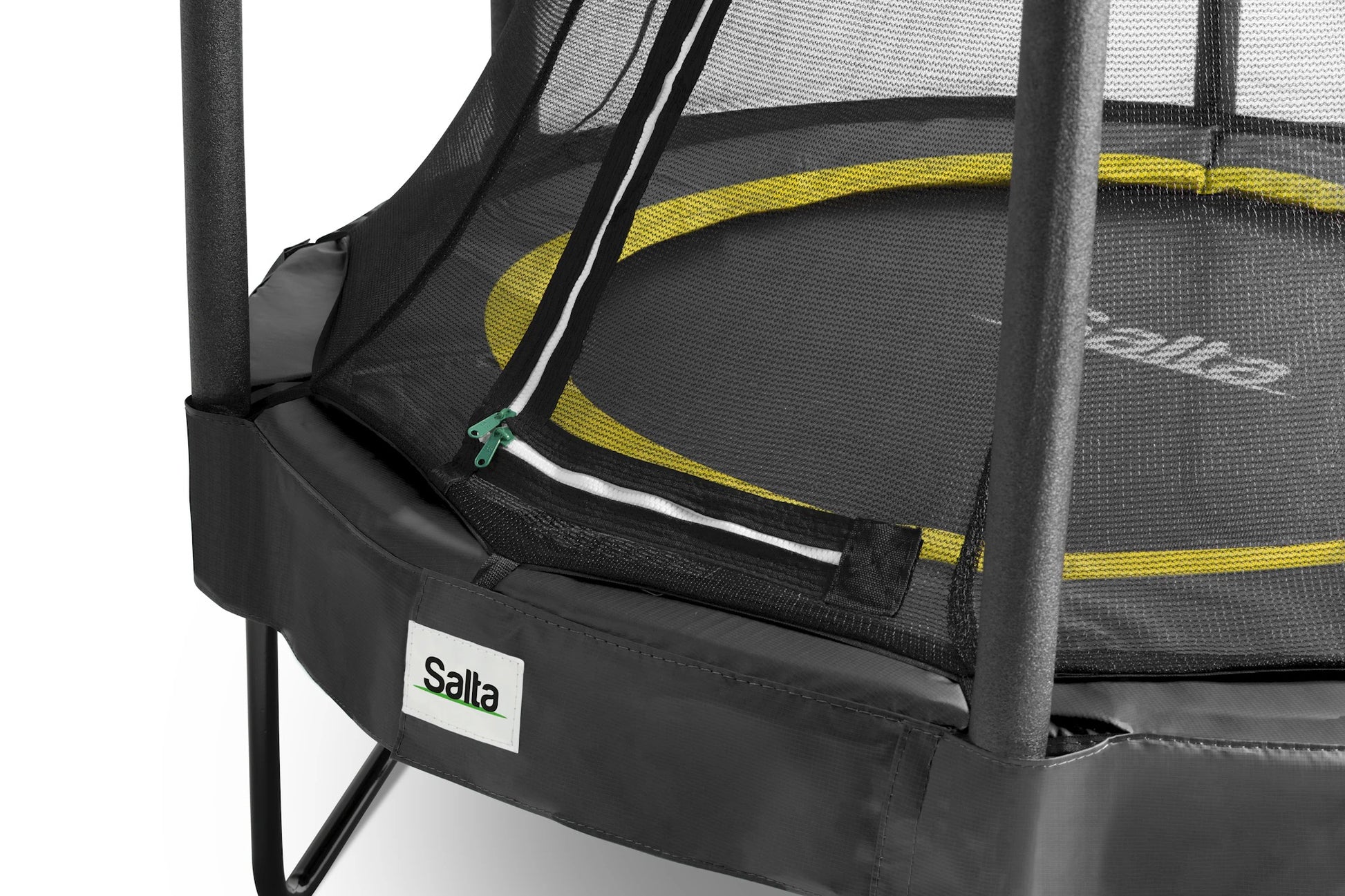 Salta Trampolin über der Erde – rund – Ø 153 cm – max. 50 kg, 30 Federn – ab 5 Jahren – Stahl, schwarz – CE, TÜV