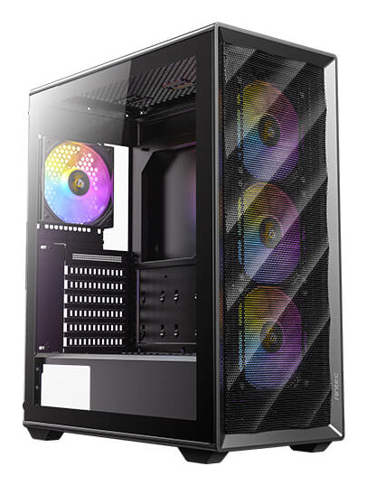 Antec AX85 – PC-Gehäuse – Midi Tower, für ATX, micro-ATX, Mini-ITX, 4×120 mm Lüfter, 360 mm Radiator, Schwarz